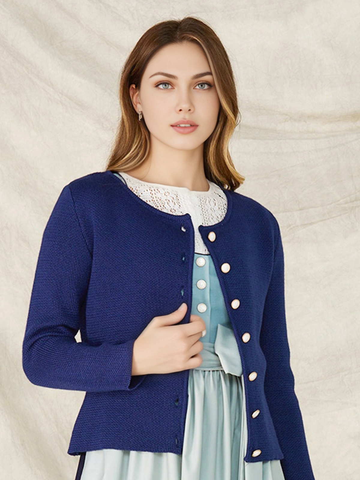 Dirndl Samt in Marineblau