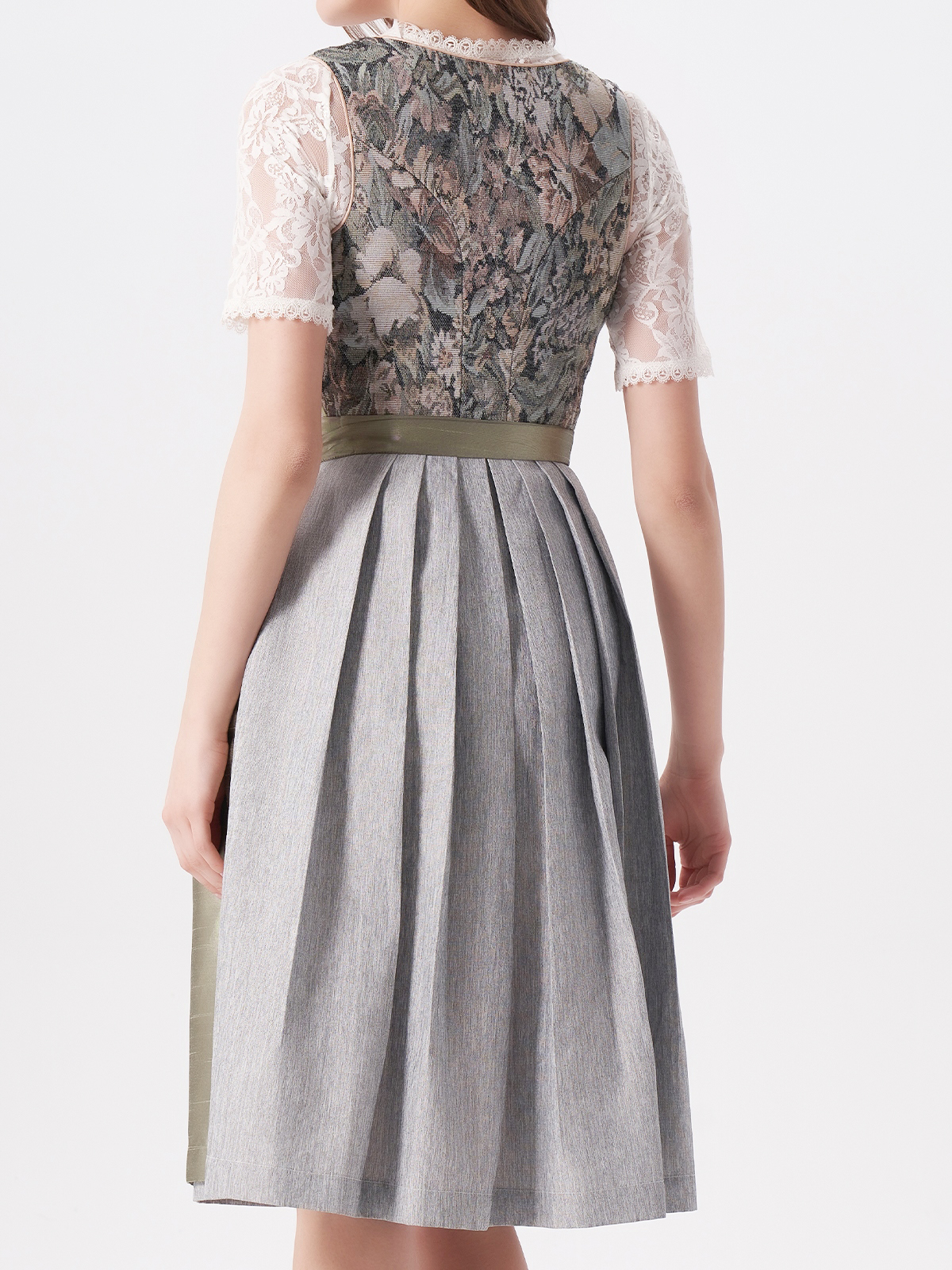 Dirndl Braun in Grün-Optik
