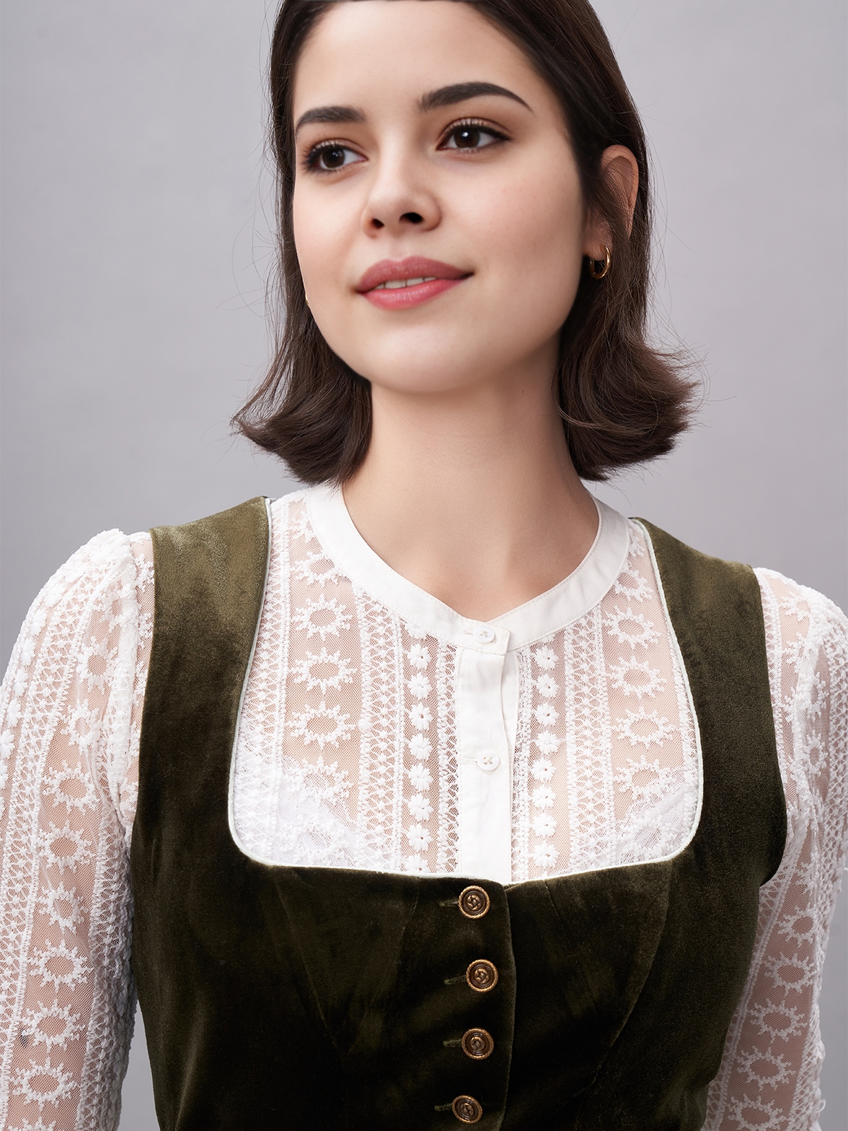Dirndl in Dunkelblau Samt