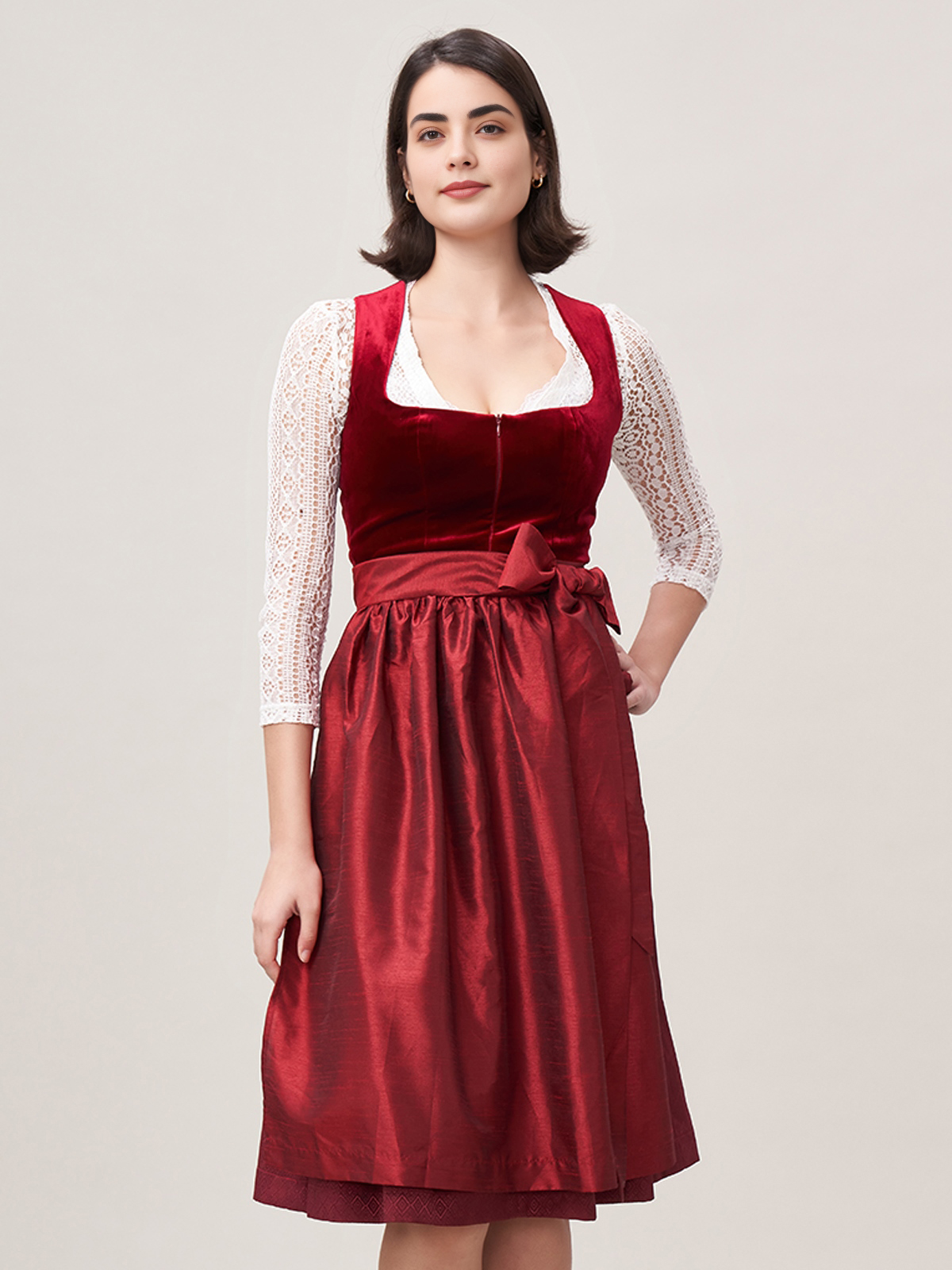 Samt Dirndl Dunkelgrün – Eleganz trifft Tradition